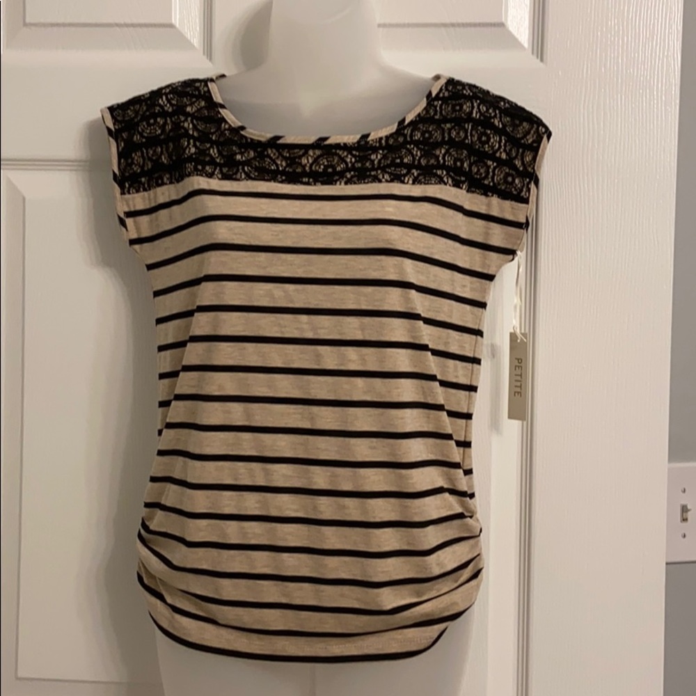 Striped Lace t shirt